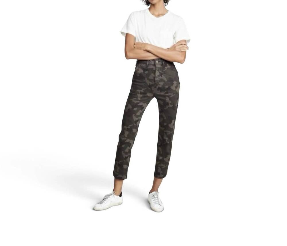 NEW DL1961 - WOMEN'S florence skinny mid rise instasculpt crop jeans in camoufla